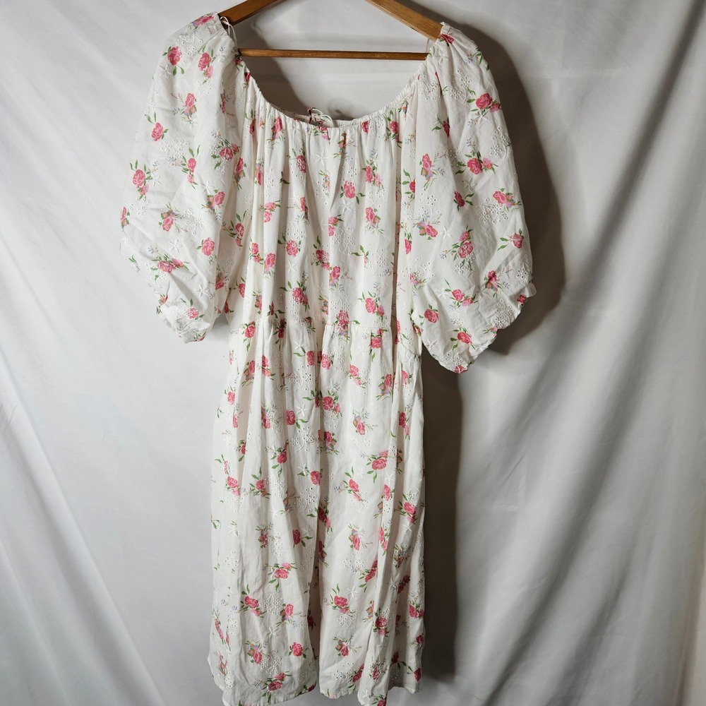 English Factory Floral Cotton Eyelet Babydoll Mini Dress sz 2x‎ NWT